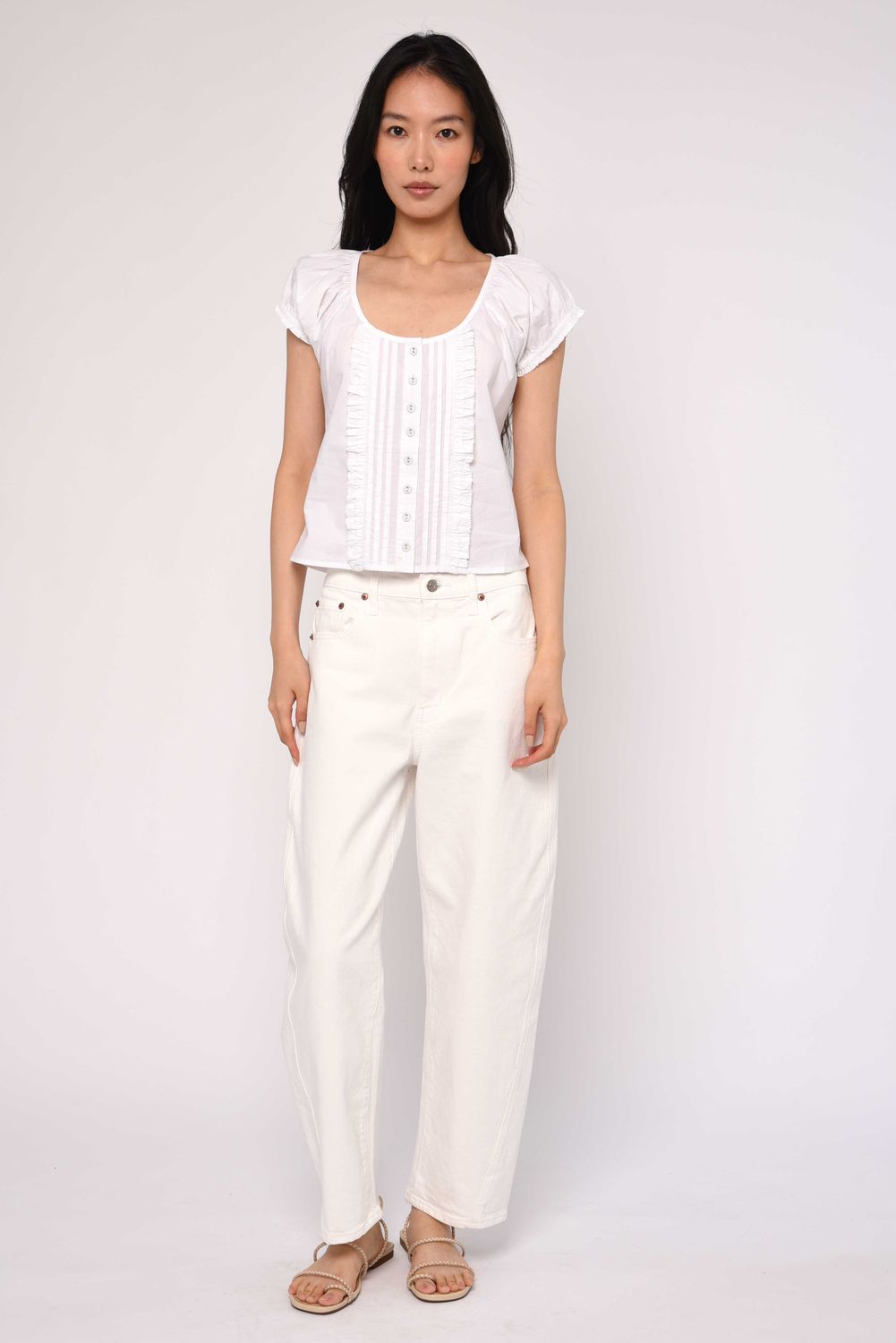 Love the Label Vanda Top in White, Color: Bright White, Size: XS