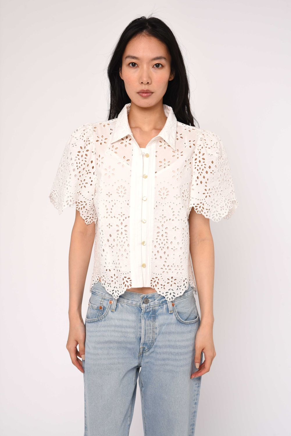 Love the Label Abigail Top in White, Color: White, Size: XS