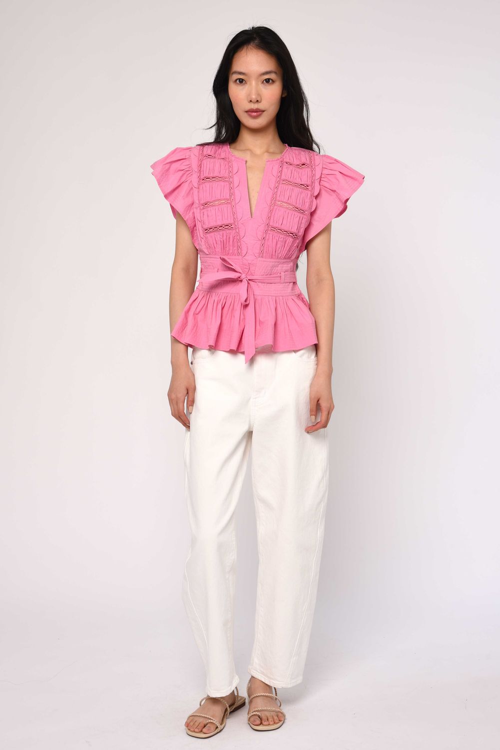 Love the Label Madelyn Top in Roseblum, Color: Rosebloom, Size: XS