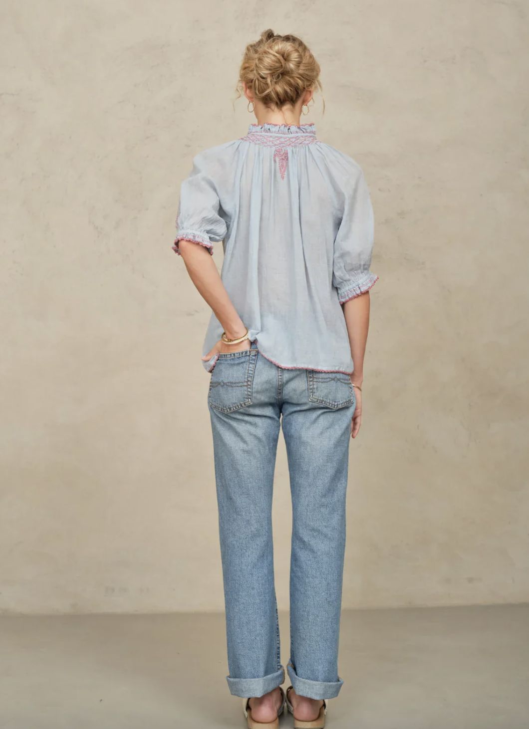M.A.B.E. Talia Embroidered Top
