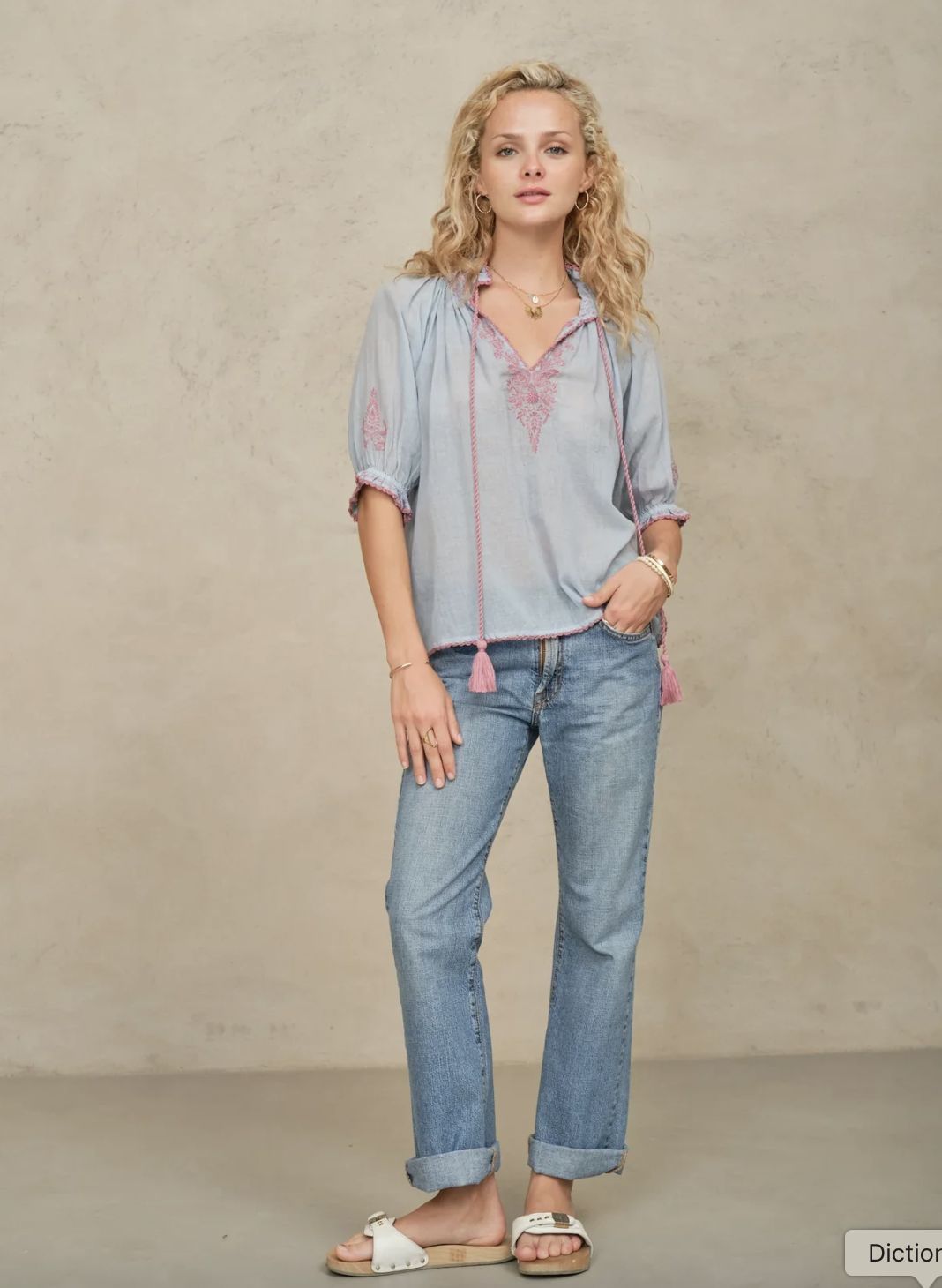 M.A.B.E. Talia Embroidered Top