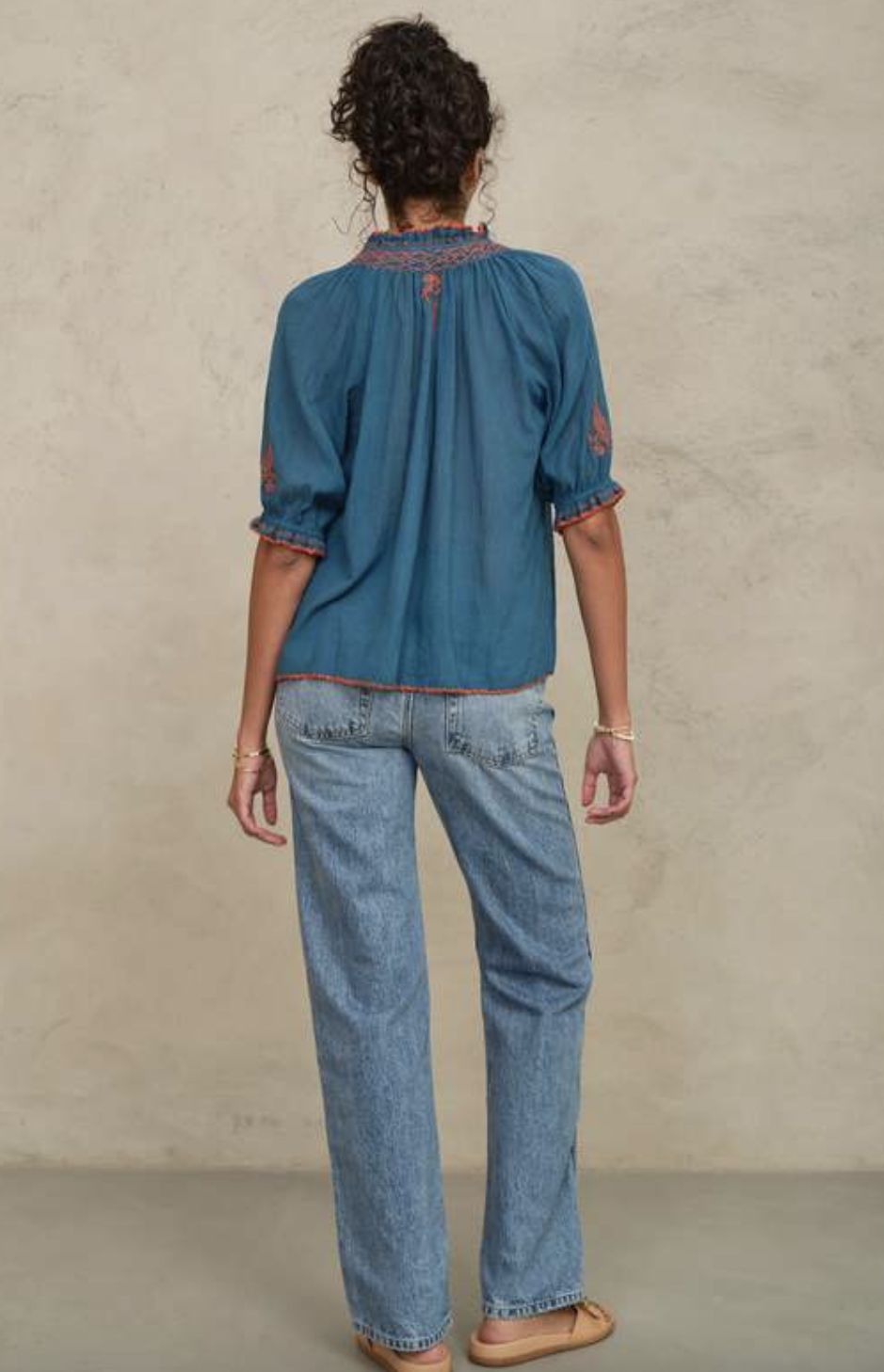 M.A.B.E. Talia Embroidered Top