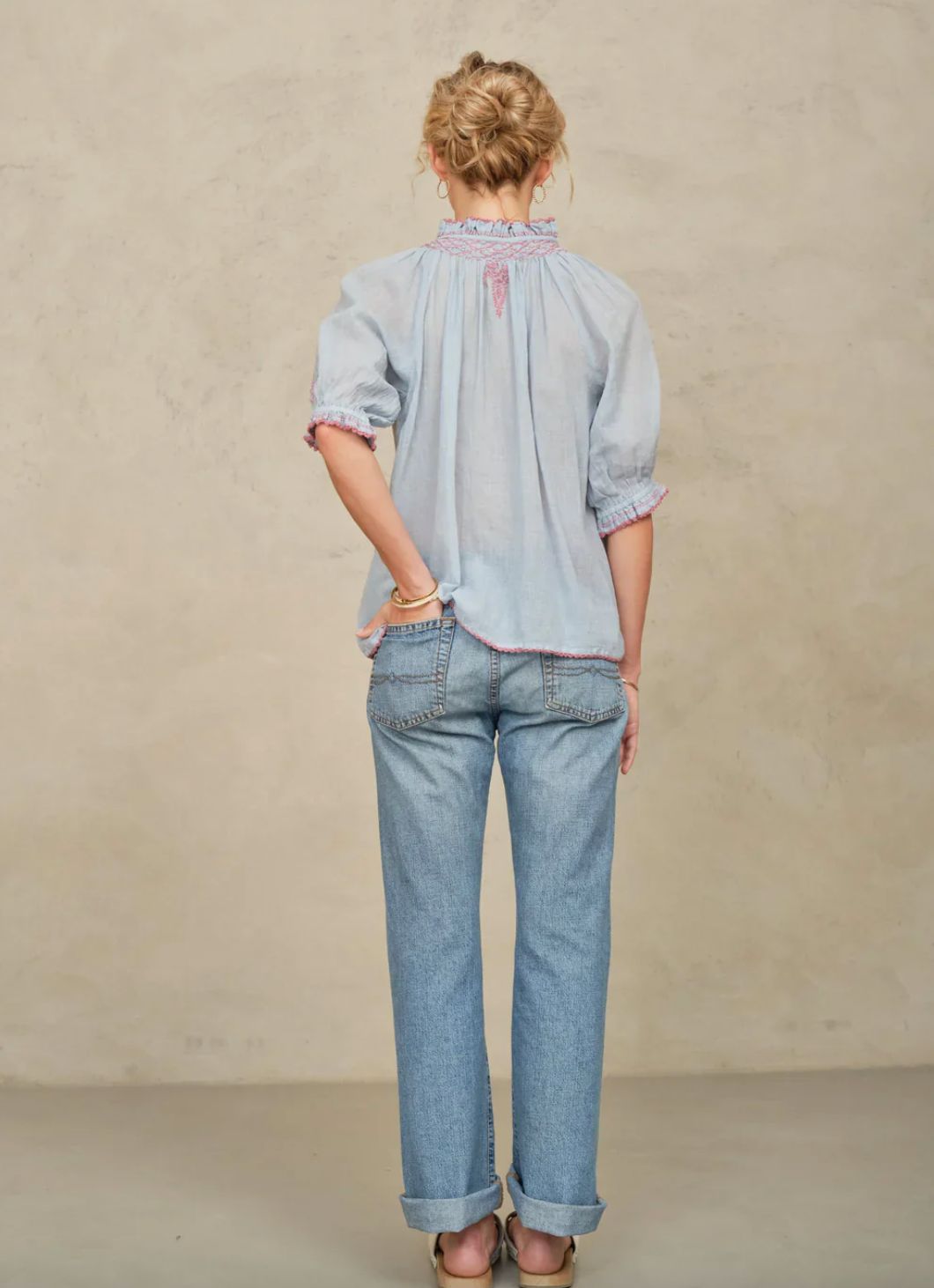 M.A.B.E. Talia Embroidered Top