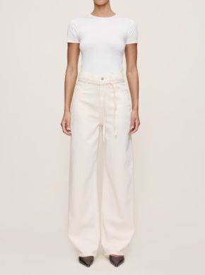 Dl1961 Casie Relaxed Wide Leg Mid-Rise 31', Color: Crema, Size: 24
