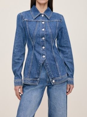 DL1961 Peplum Jacket, Color: North Water, Size: XS