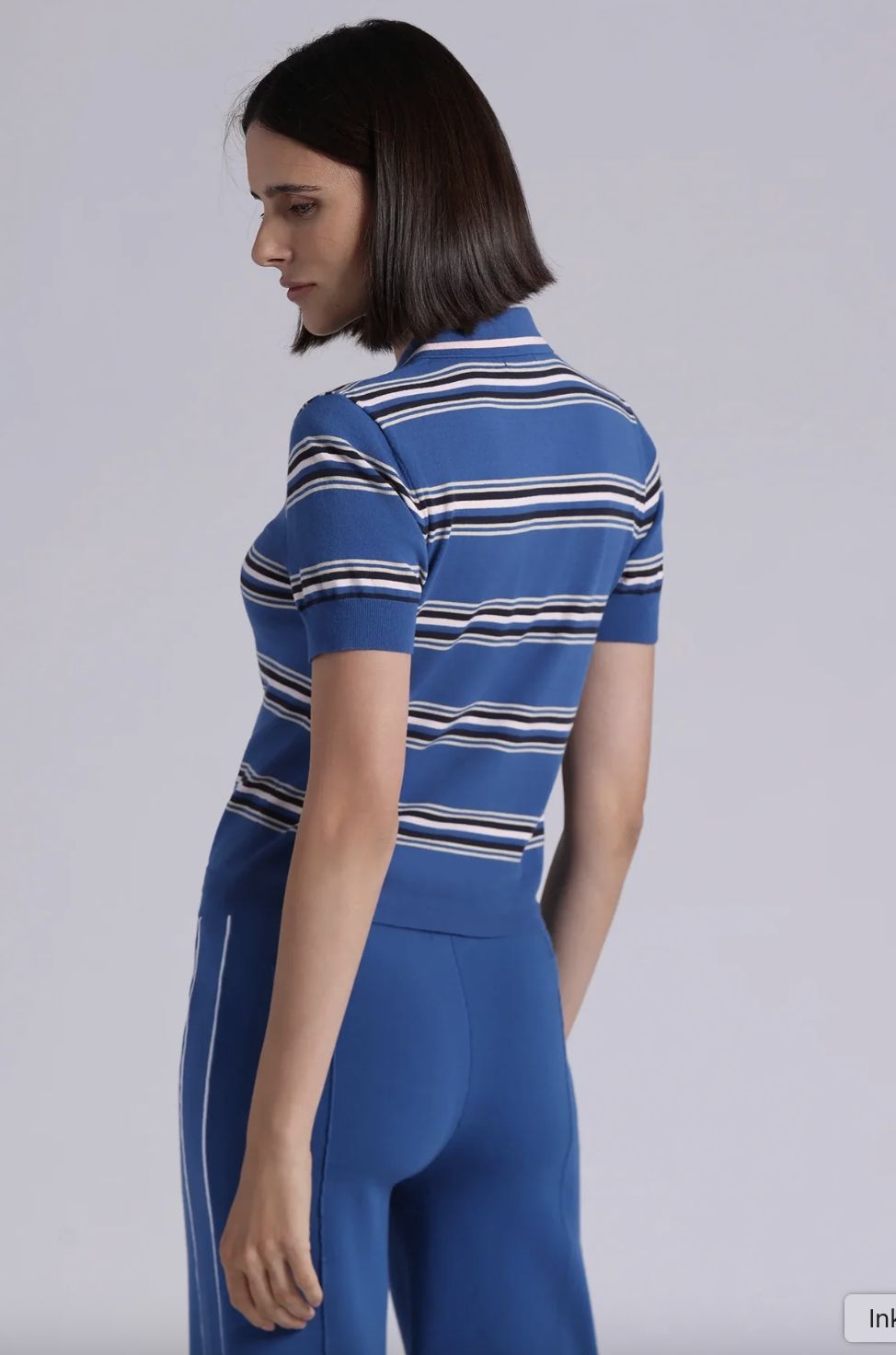 Minnie Rose Short Sleeved Striped Polo