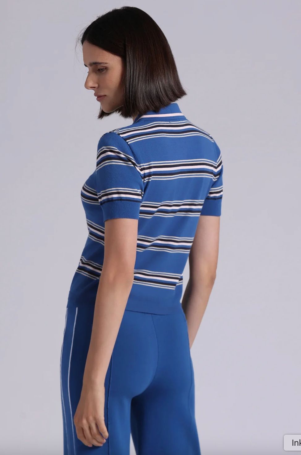 Minnie Rose Short Sleeved Striped Polo
