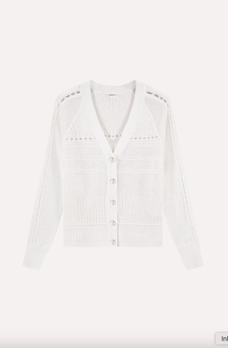 Minnie Rose Pointelle V-Neck Cardi