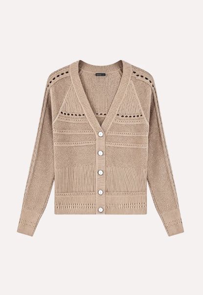 Minnie Rose Pointelle V-Neck Cardi