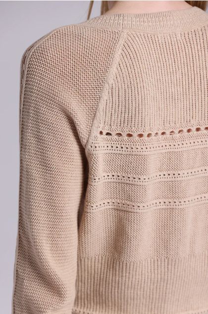 Minnie Rose Pointelle V-Neck Cardi