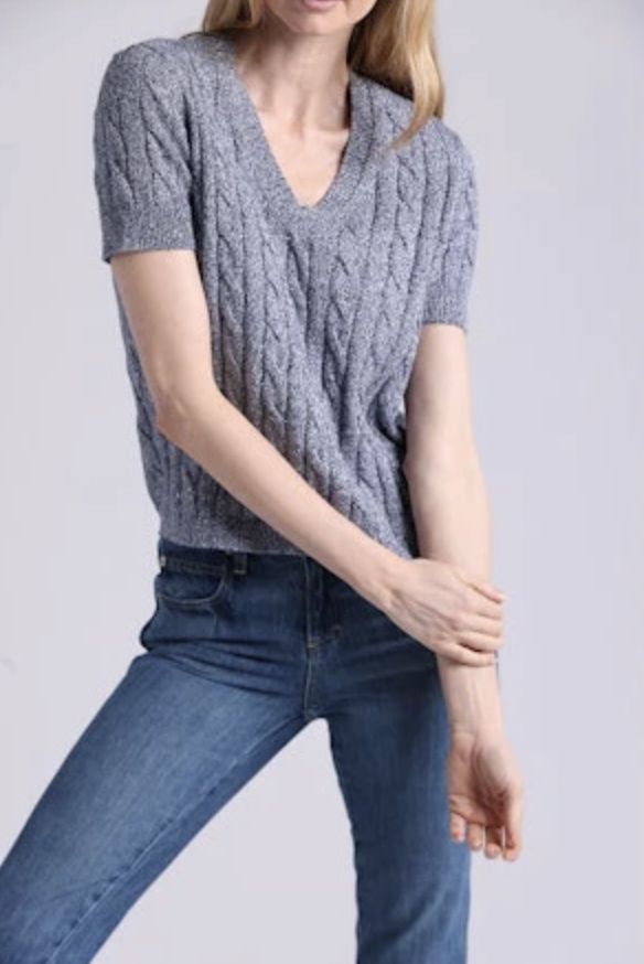 Minnie Rose Sparkle Cable Sweater