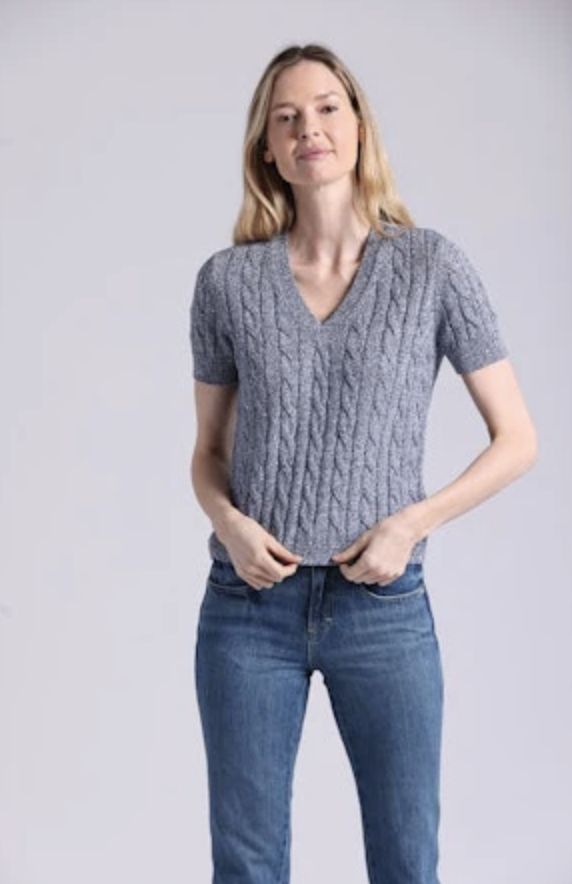 Minnie Rose Sparkle Cable Sweater