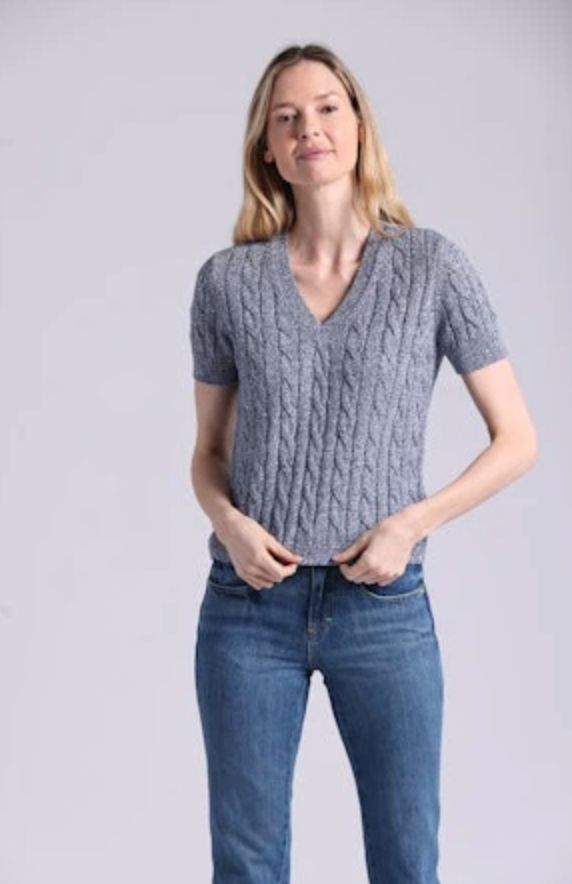 Minnie Rose Sparkle Cable Sweater