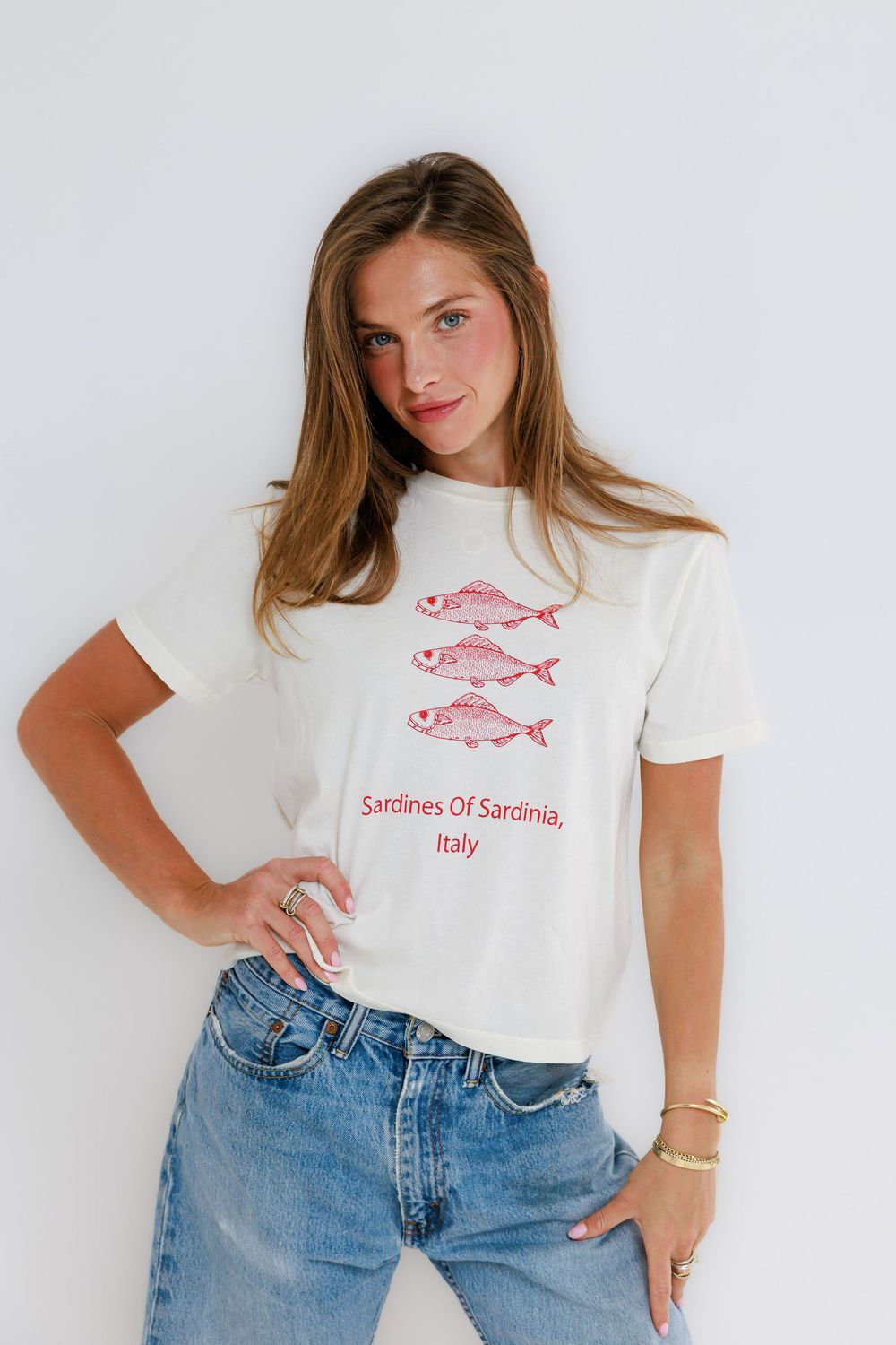 Sunny Somewhere Sardines of Sardinia, Color: Off White, Size: XS