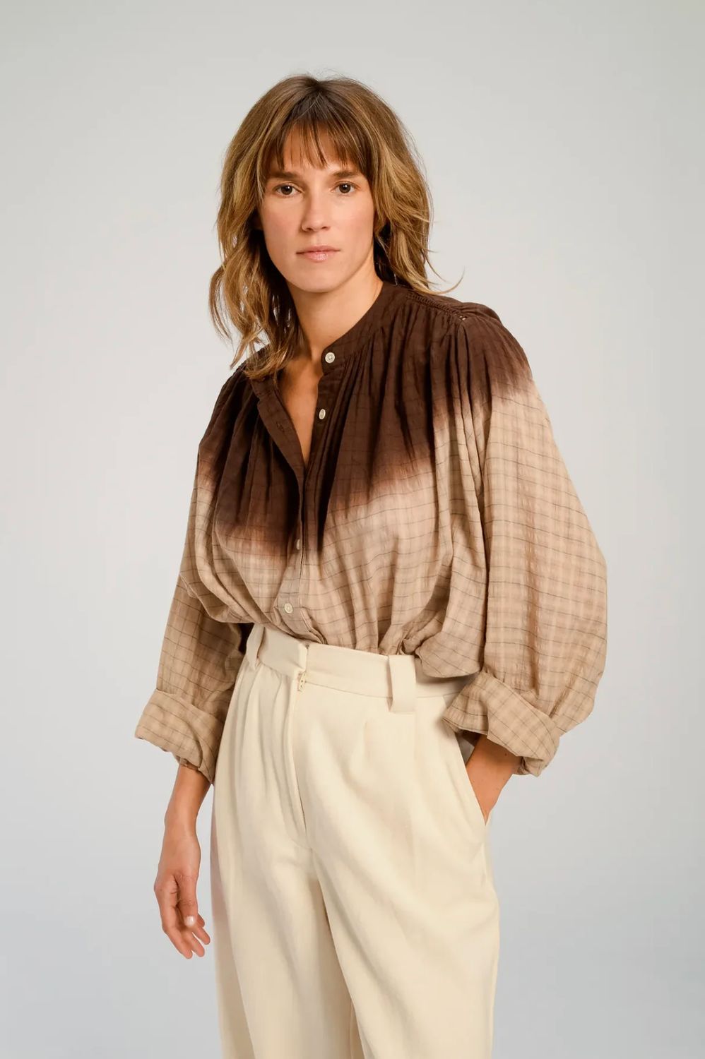 V De Vinster Himi Blouse, Color: Cacao, Size: XS