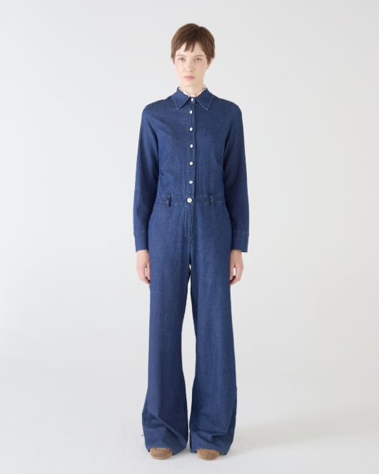 Shaft Tuta Graff Stretch Chambray Jumpsuit