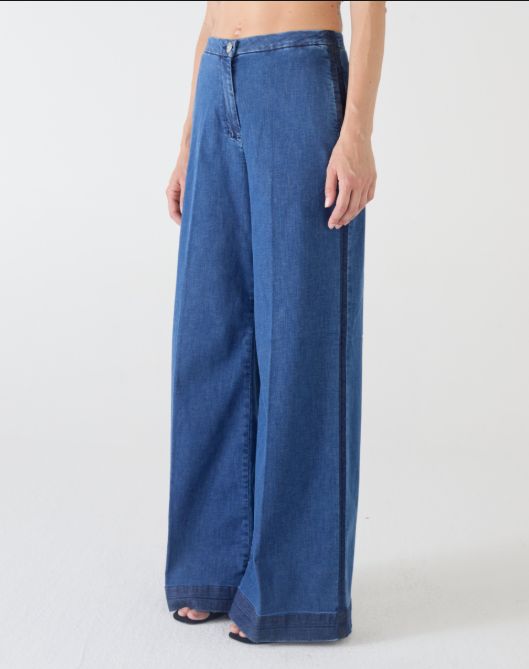 Shaft Flaire Smocking Denim Pant