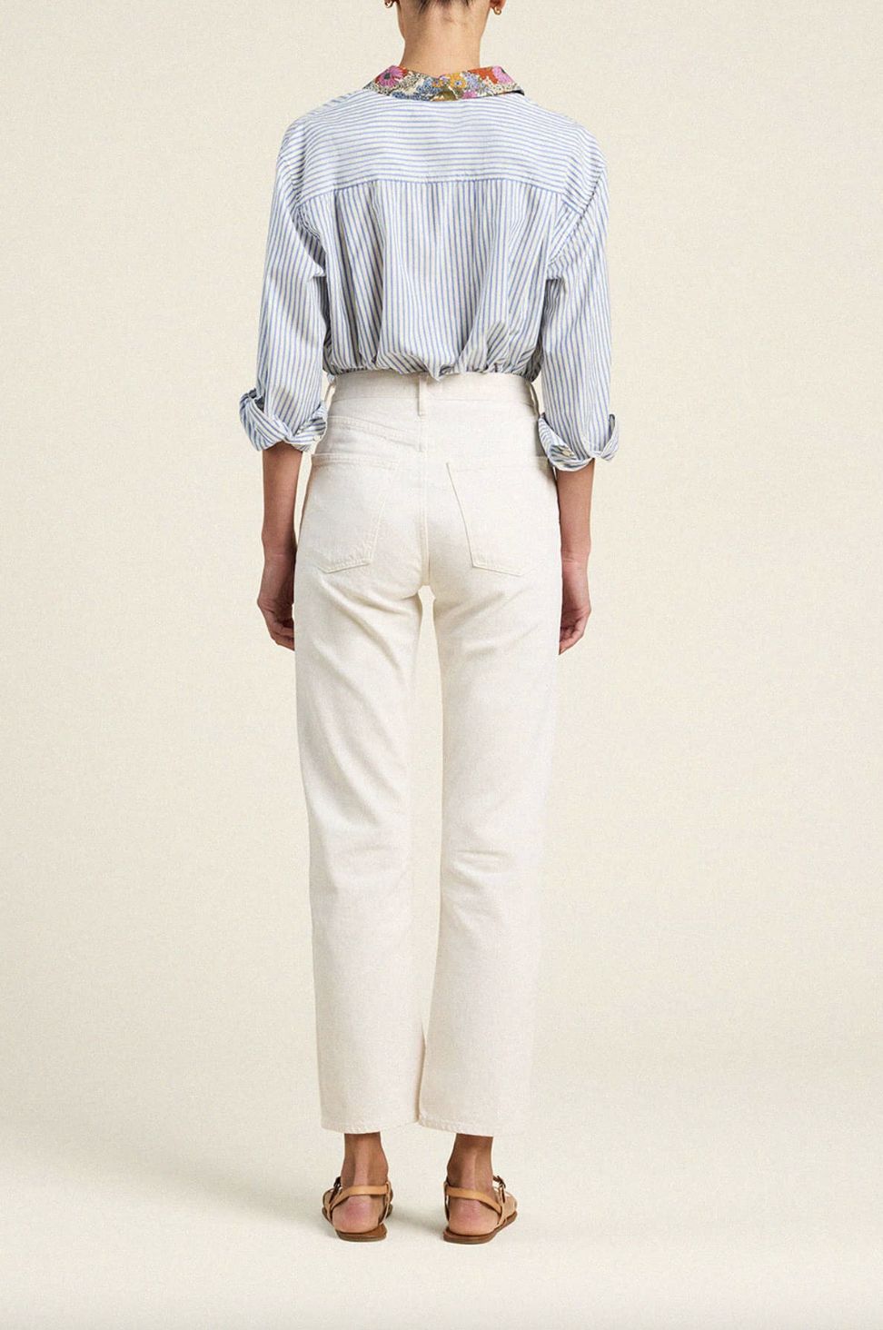 Trovata Blake Oversized Shirt in Seaside Stripe