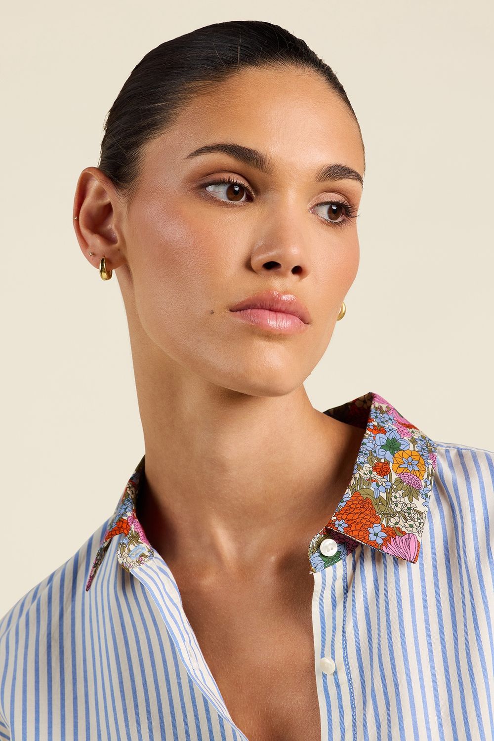 Trovata Blake Oversized Shirt in Seaside Stripe