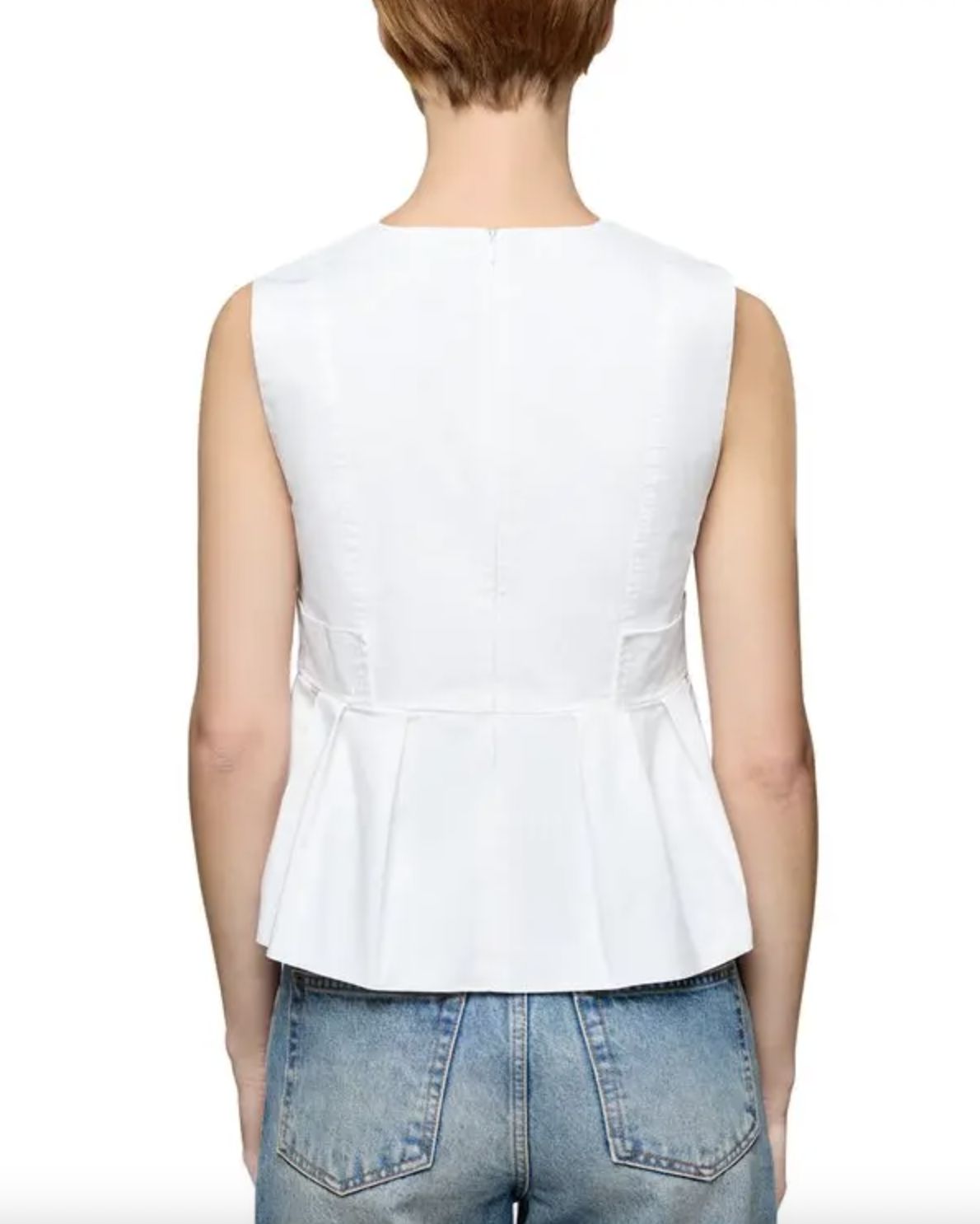 Ganni Stretch Pleated Peplum Top