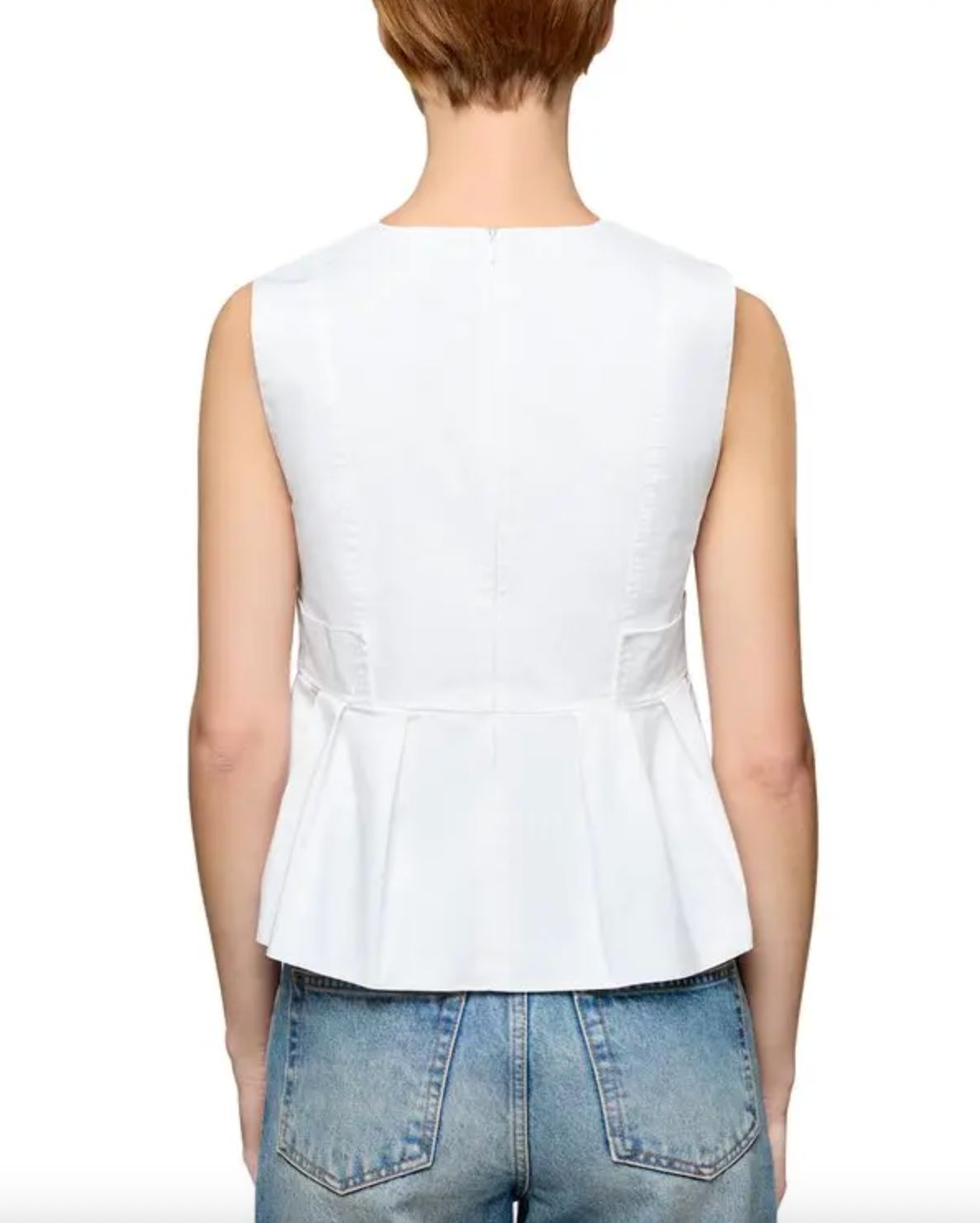 Ganni Stretch Pleated Peplum Top