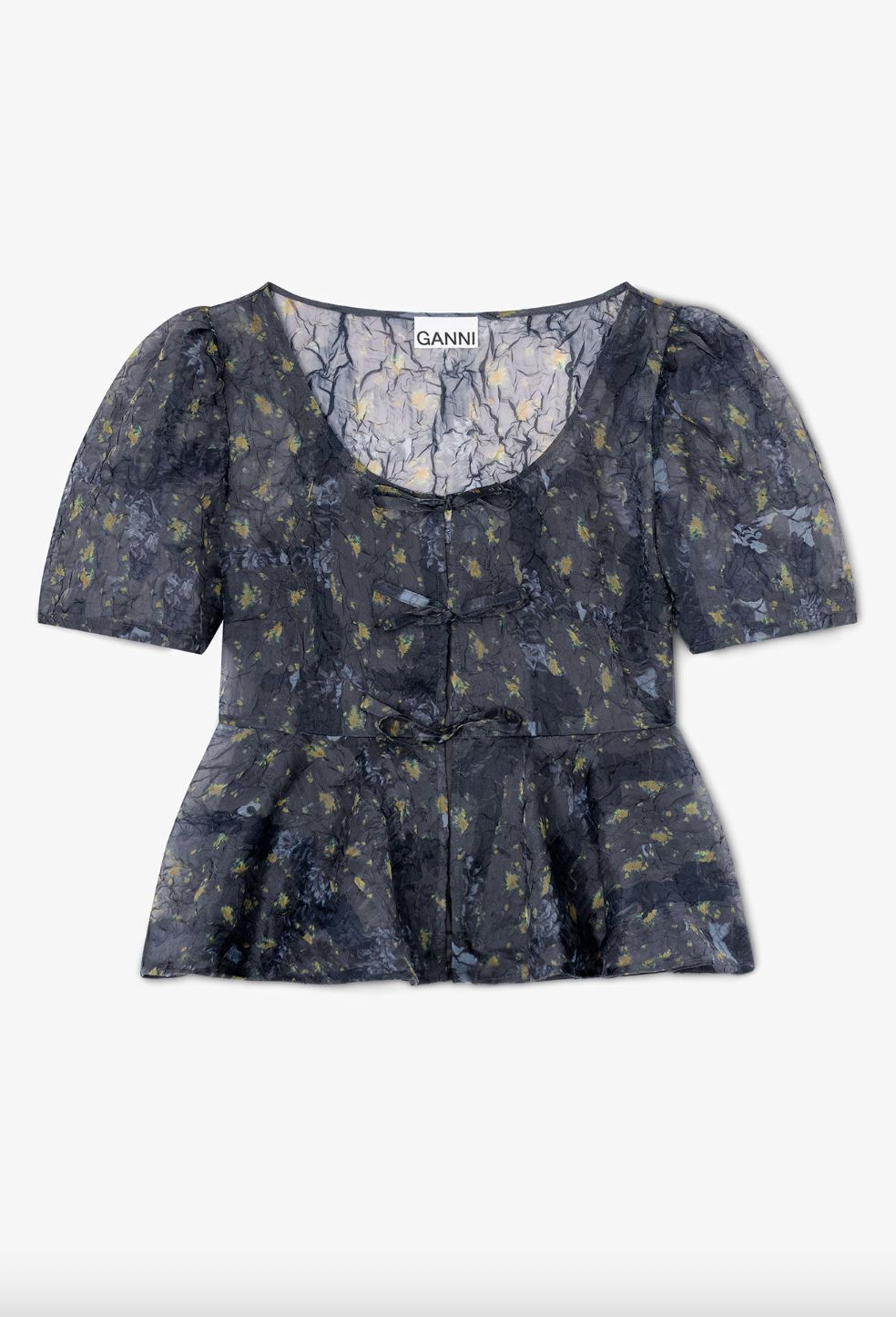 Ganni Shibori Organza Peplum