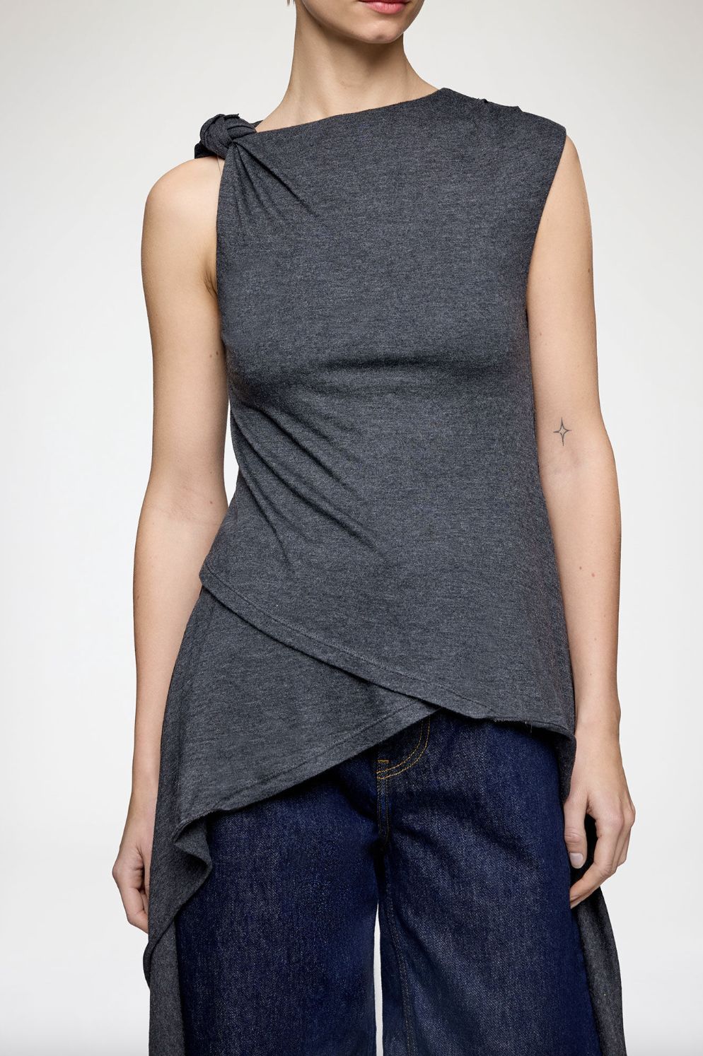 Ganni Modal Jersey Draped Knot