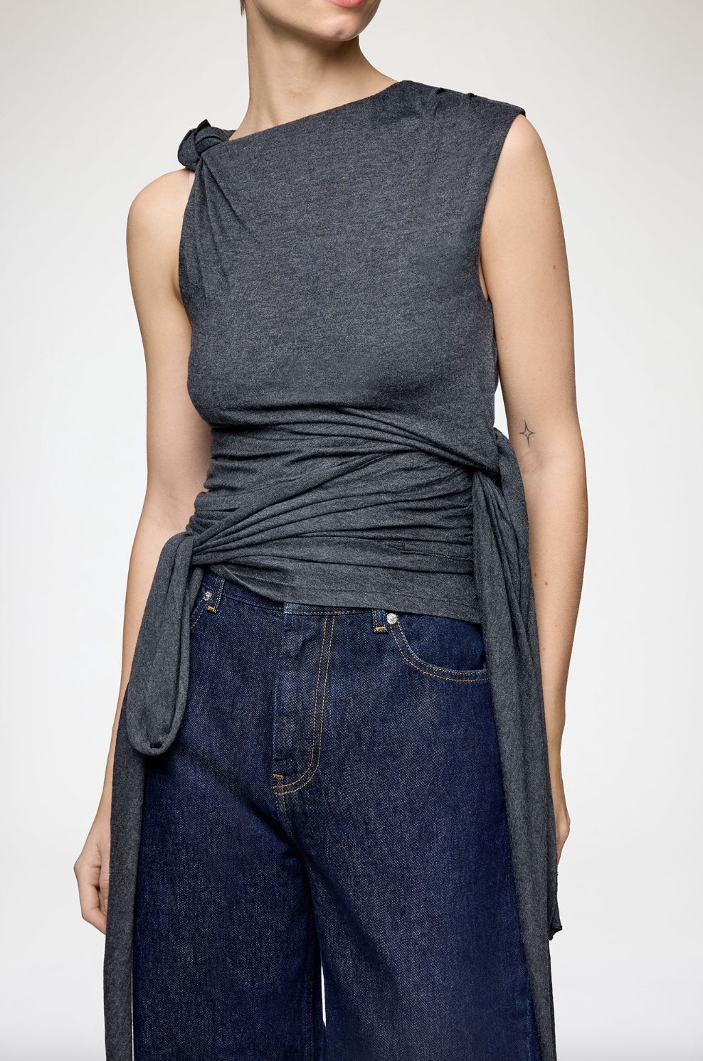 Ganni Modal Jersey Draped Knot