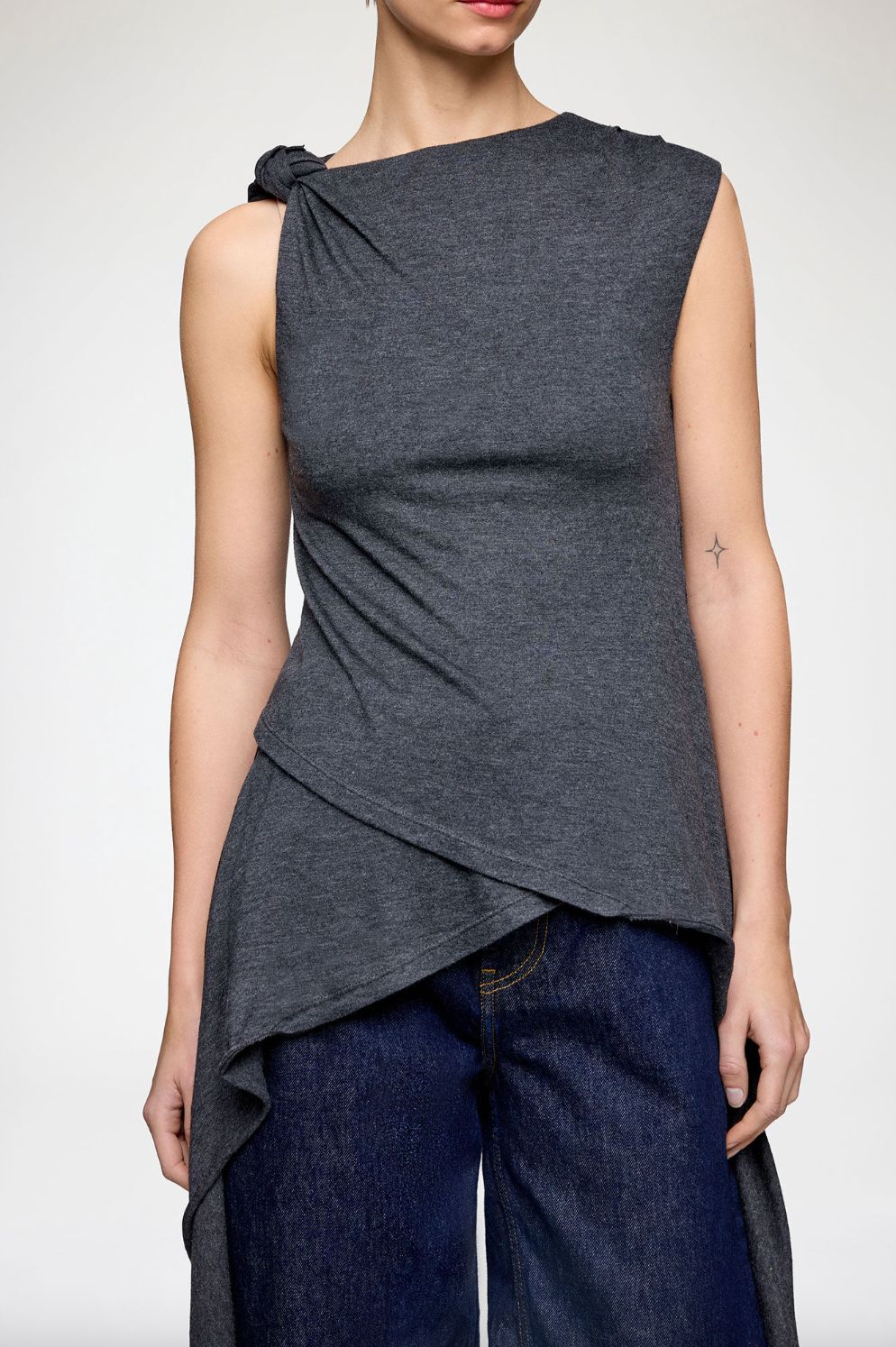 Ganni Modal Jersey Draped Knot