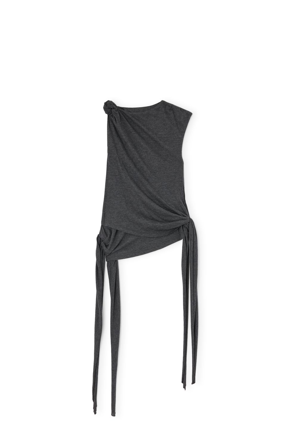 Ganni Modal Jersey Draped Knot, Color: Phantom, Size: 32