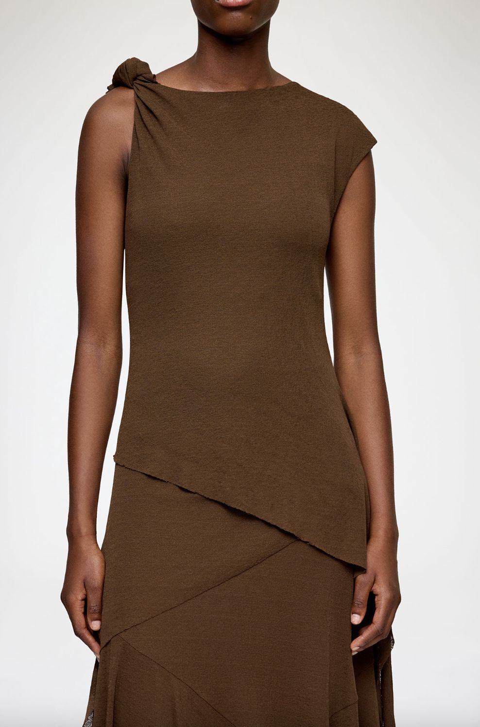 Ganni Mari Mesh Drop Knot Dress