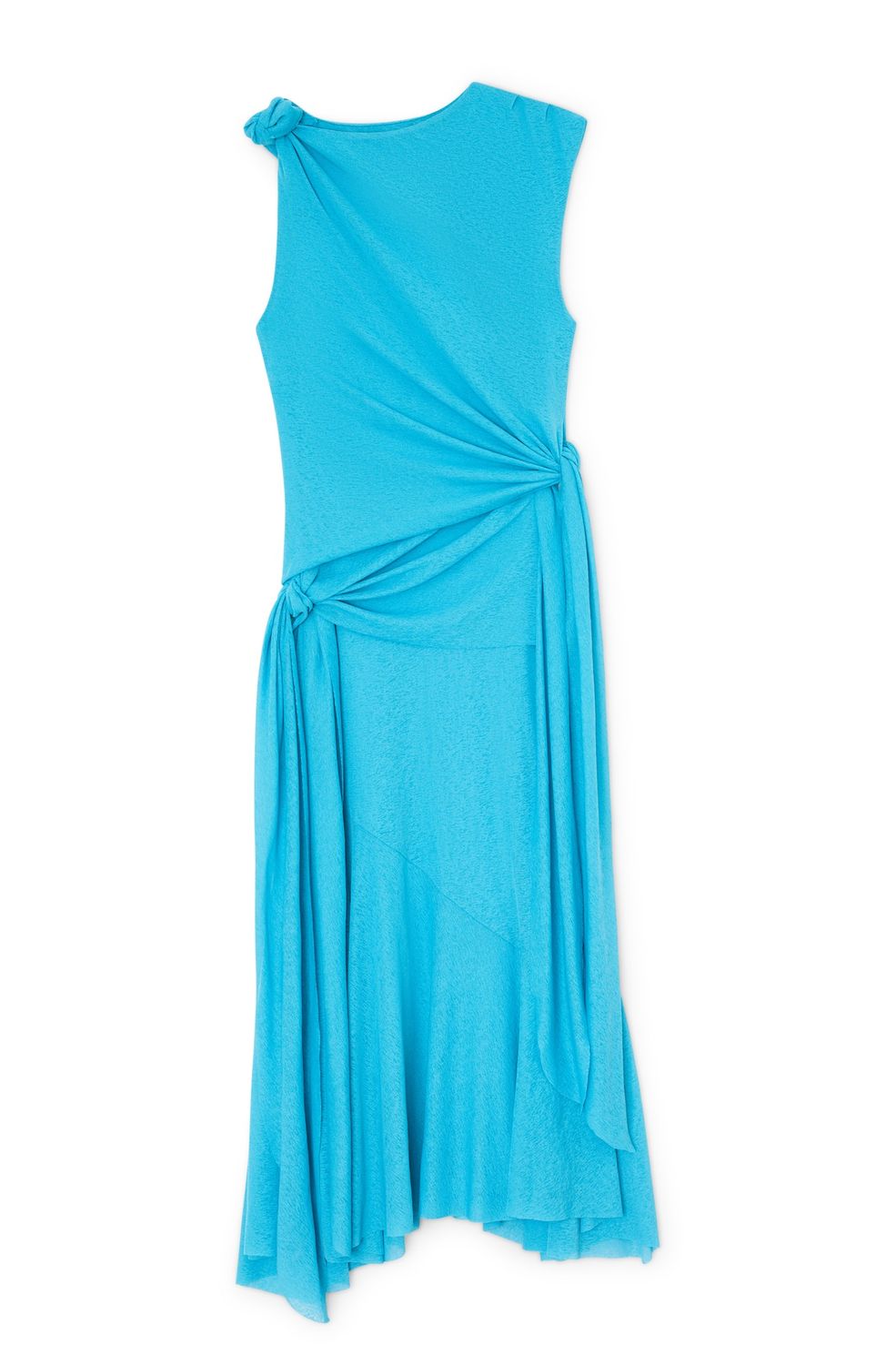 Ganni Mari Mesh Drop Knot Dress, Color: River Blue, Size: 32