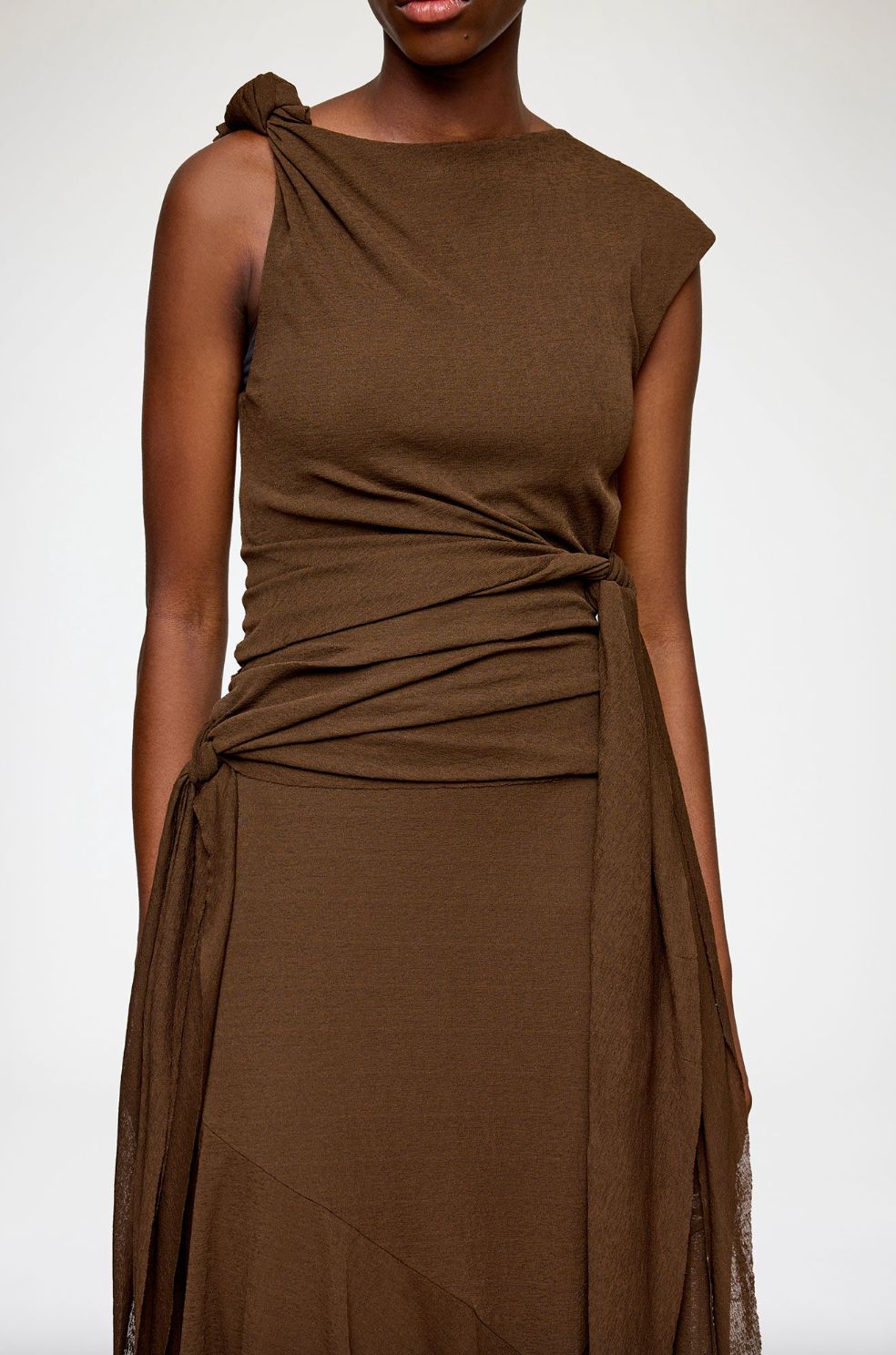 Ganni Mari Mesh Drop Knot Dress