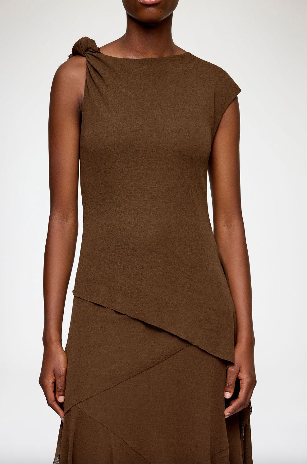 Ganni Mari Mesh Drop Knot Dress