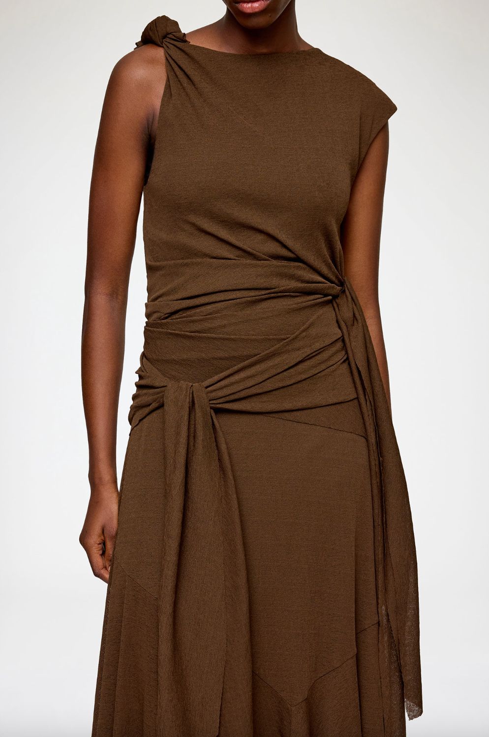 Ganni Mari Mesh Drop Knot Dress