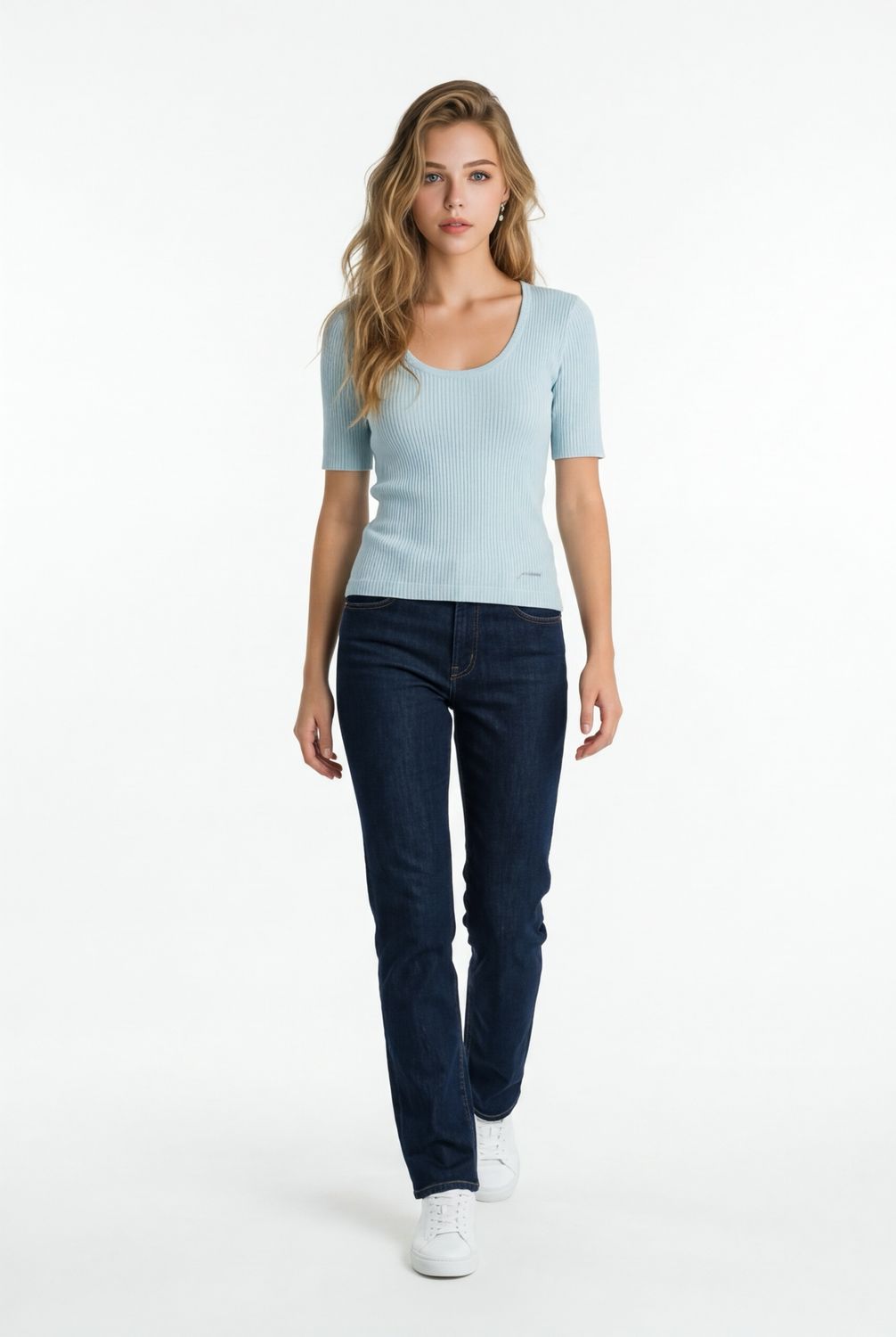 Ganni Heavy Cotton Ribbed Short Sleeve Tee