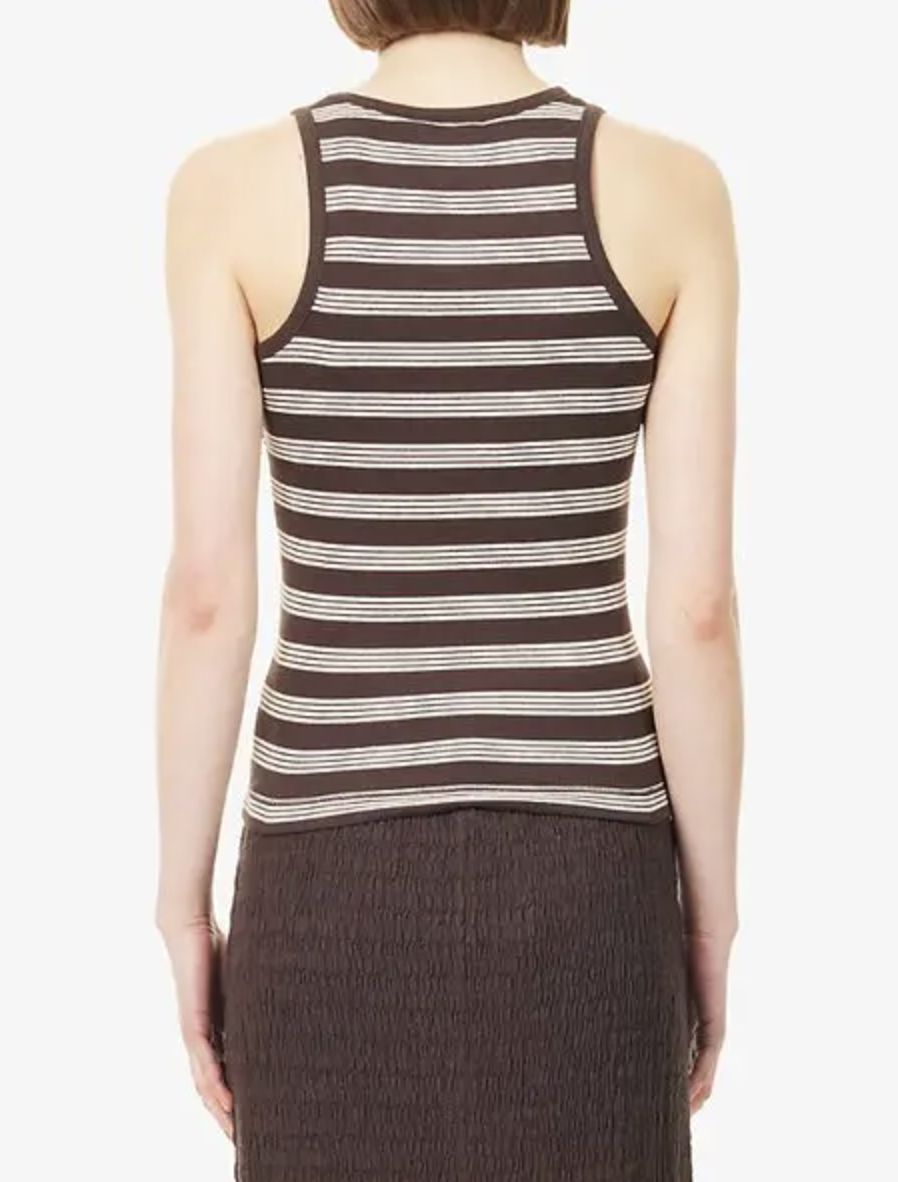 Ganni Soft Cotton Rib Tank Stripe