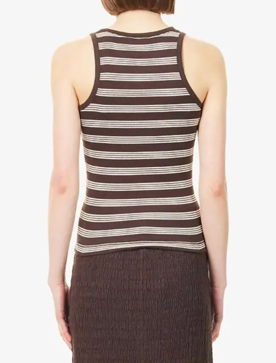 Ganni Soft Cotton Rib Tank Stripe