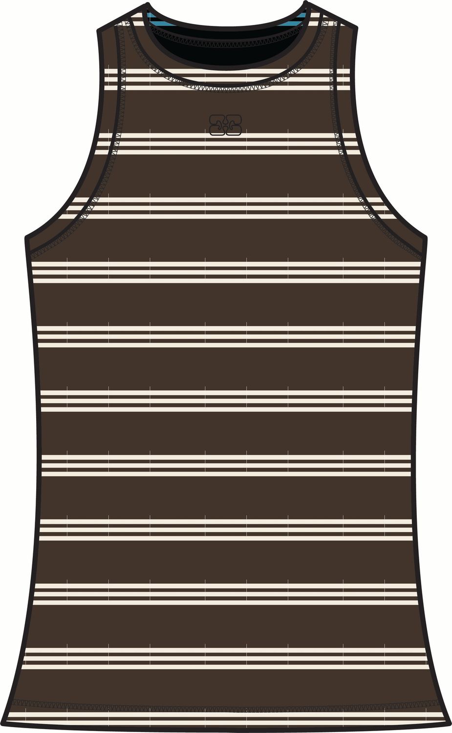 Ganni Soft Cotton Rib Tank Stripe, Color: Mole, Size: XS