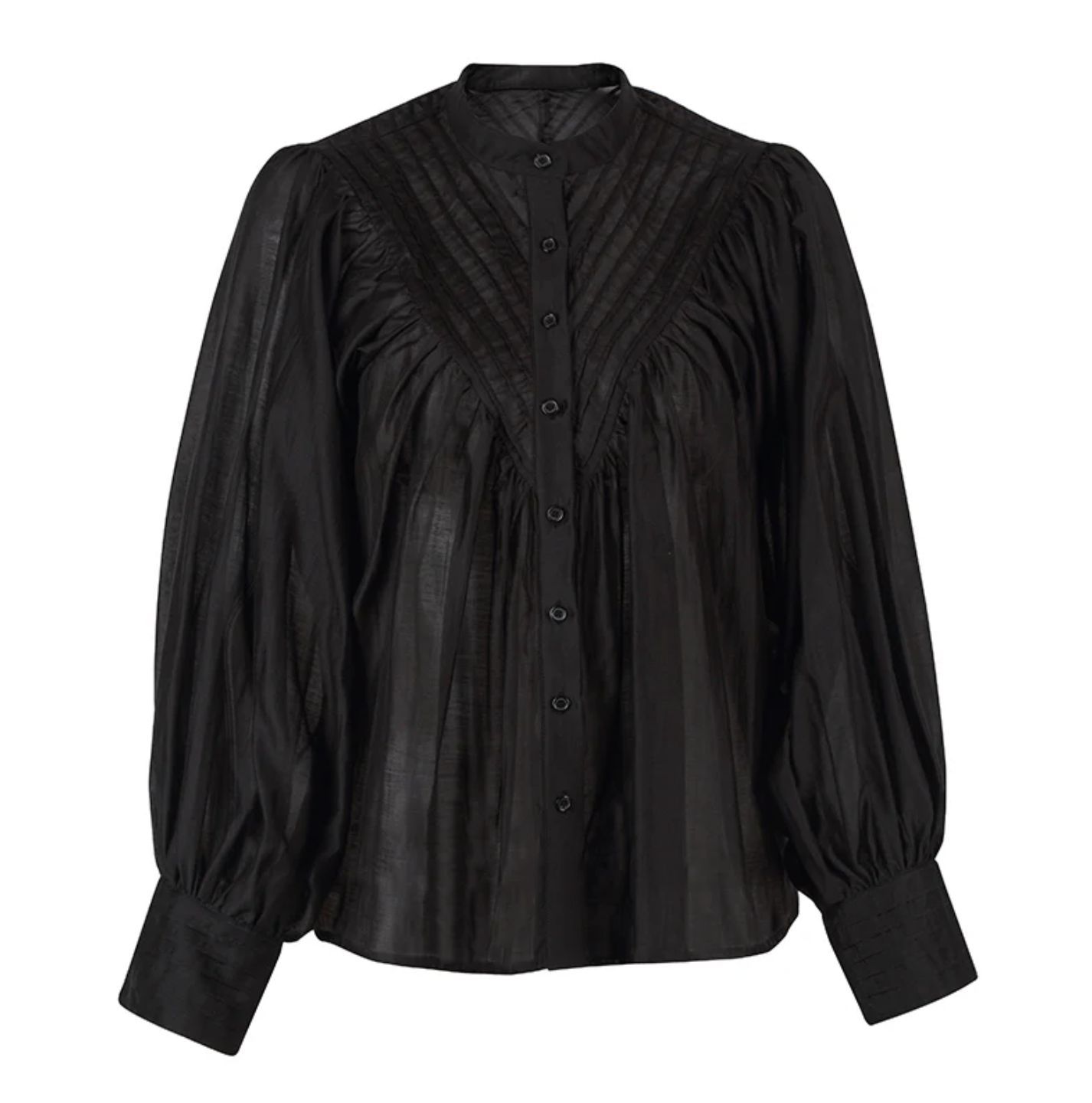 The Shirt Shiv Ruffled Blouse in Black