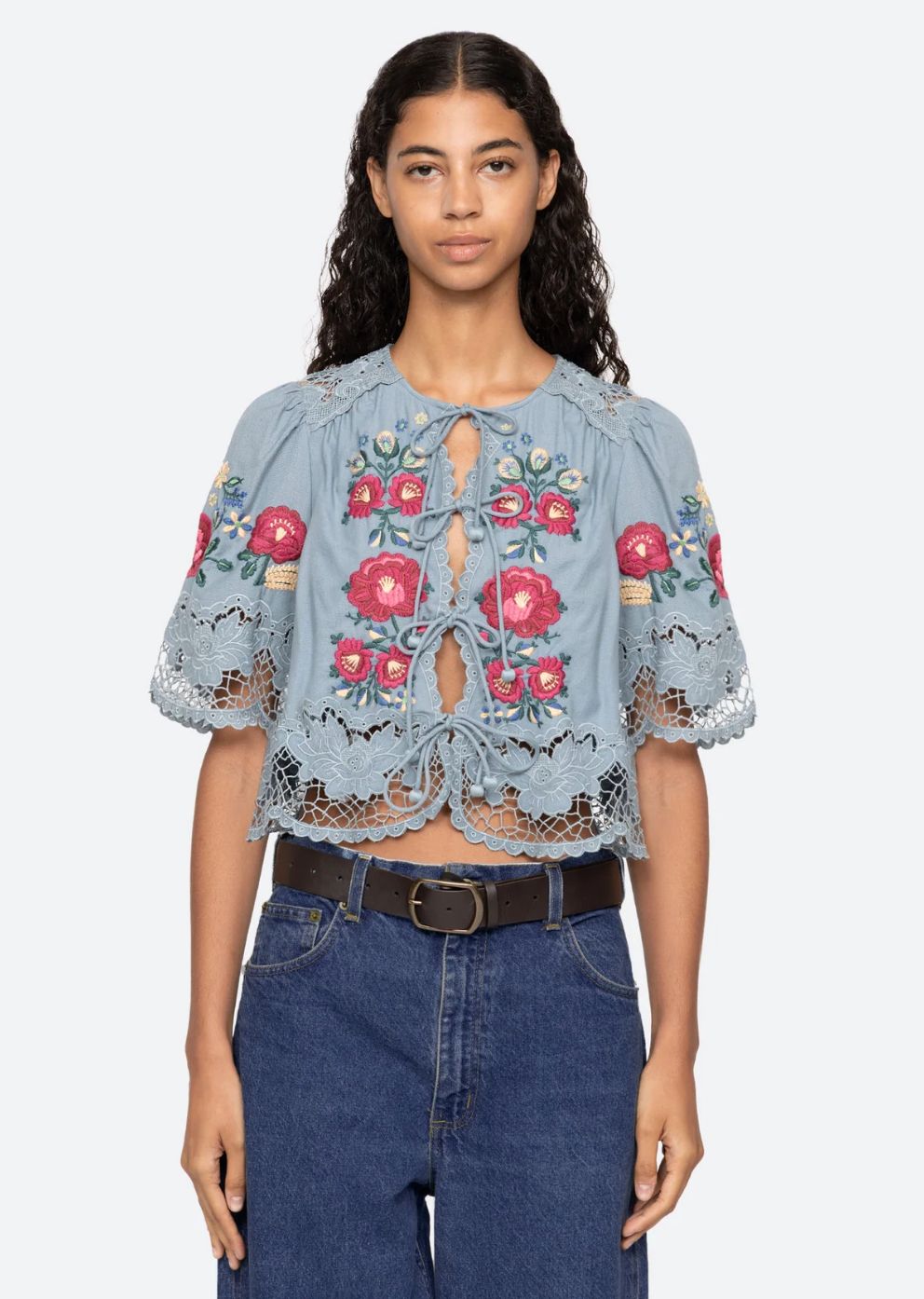 Sea-NY Rosaline Short Sleeve Top