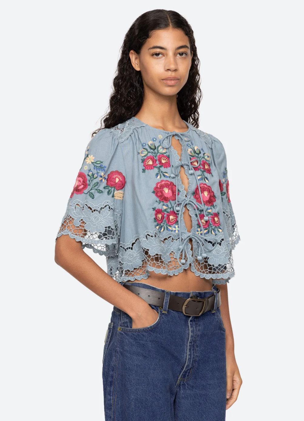 Sea-NY Rosaline Short Sleeve Top