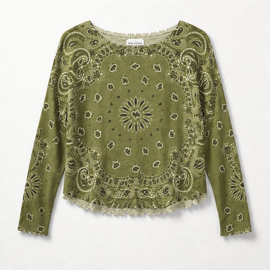 Kujten Mela Bandana Bico Sweater, Color: Cactus, Size: T1