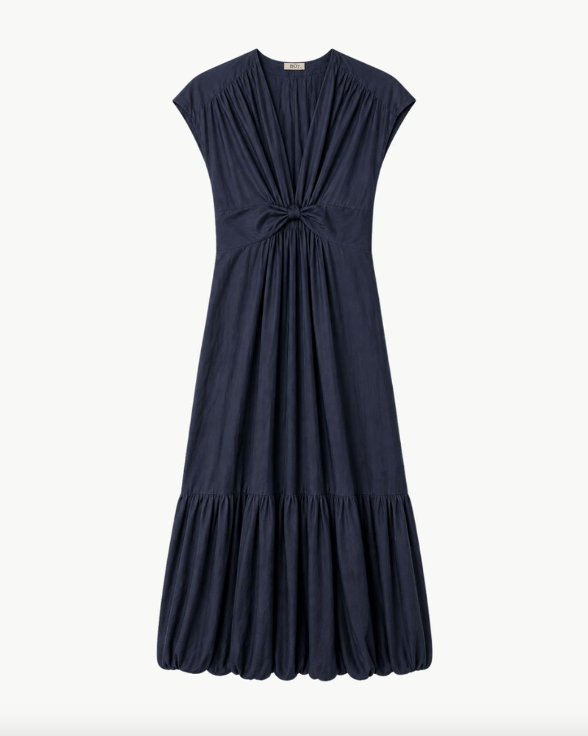 Go Silk Crinkle Cut Twist Dress in Midnight