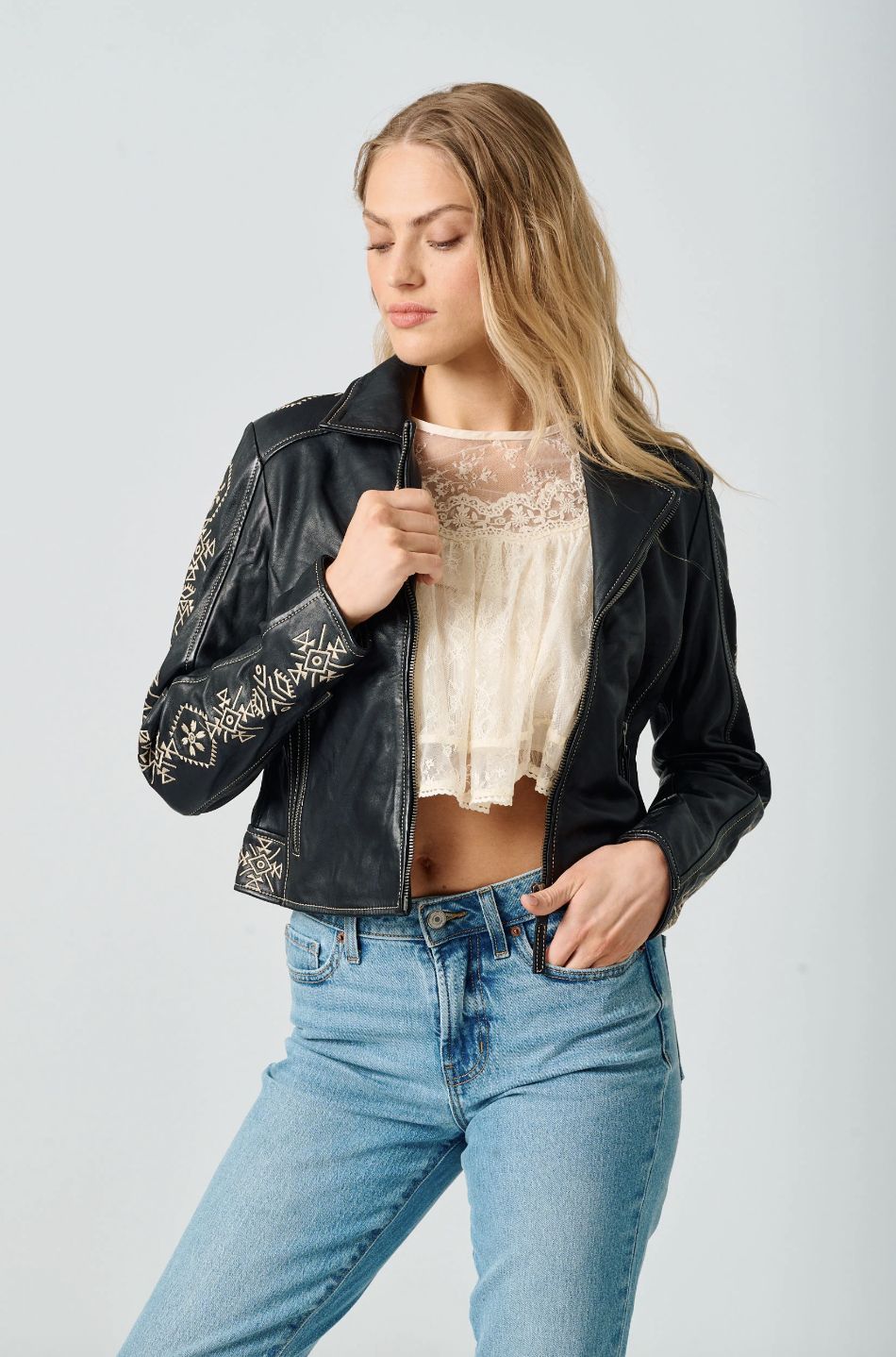 Mauritius Cora Black Leather Jacket