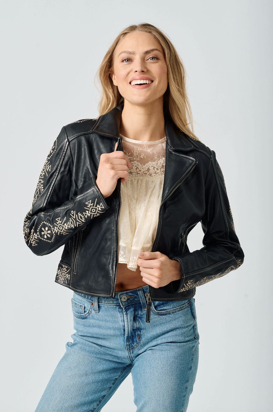 Mauritius Cora Black Leather Jacket