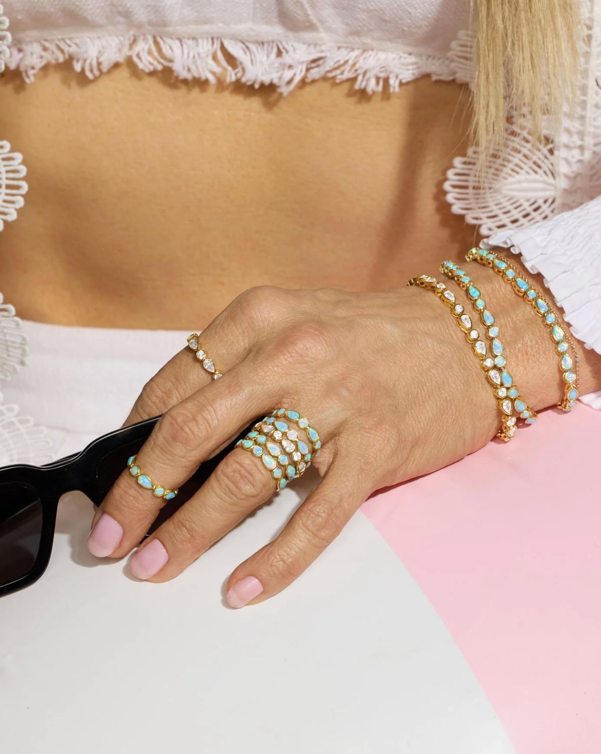 Melinda Maria Gold Isla Tennis Bracelet