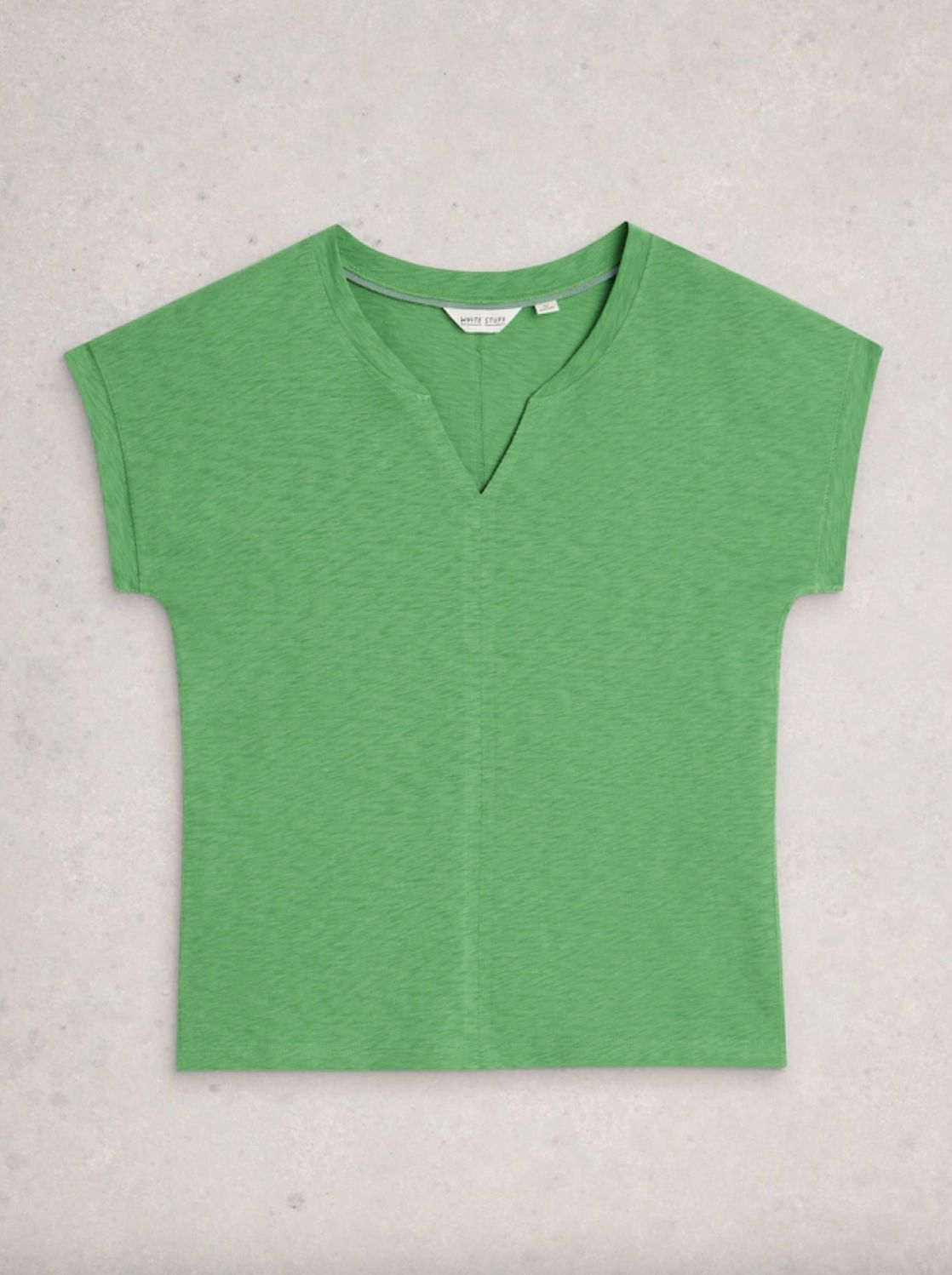 White Stuff Nelly Notch Neck Tee in Green