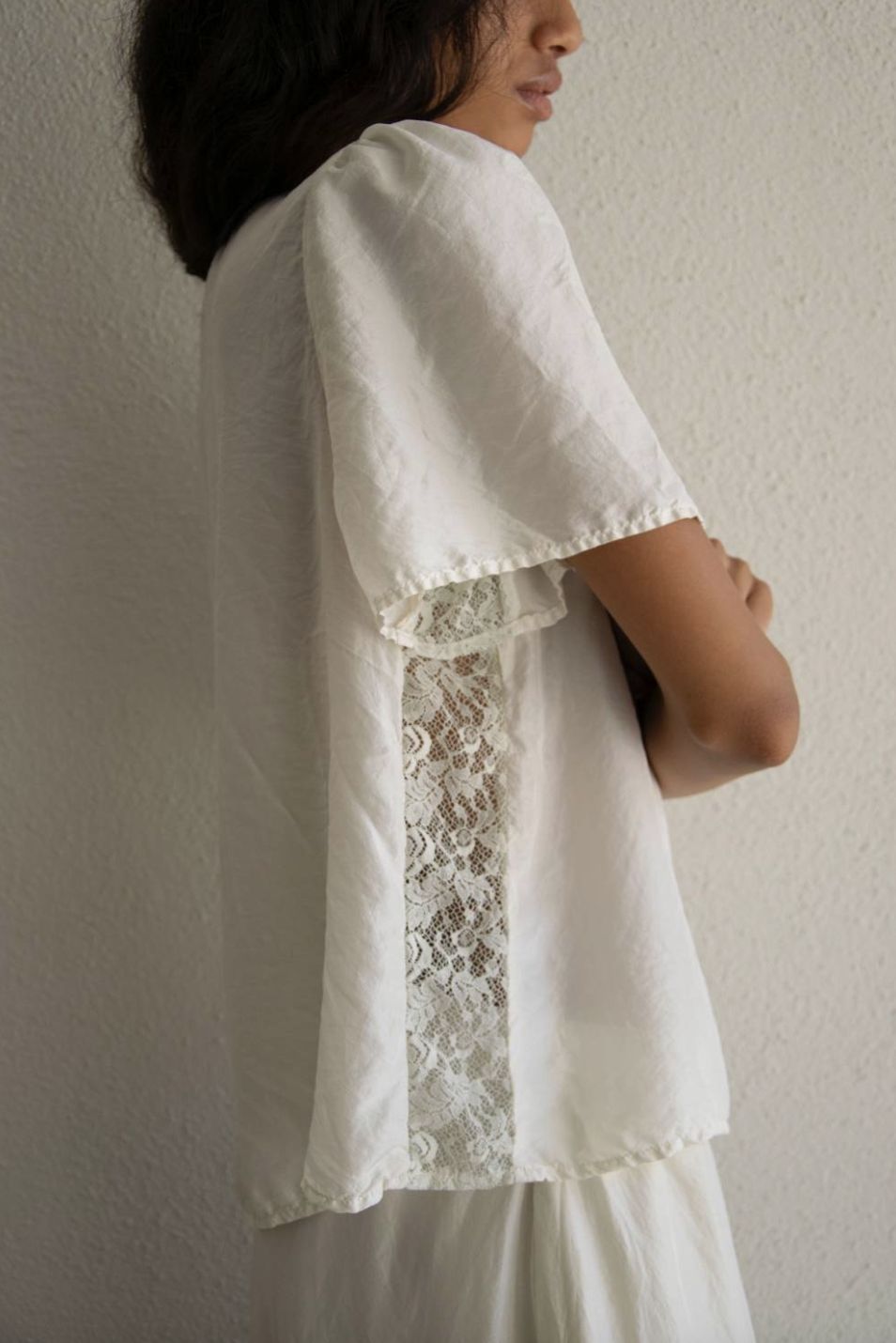 The Avant La Fille Lace Top, Color: Vintage White, Size: XS
