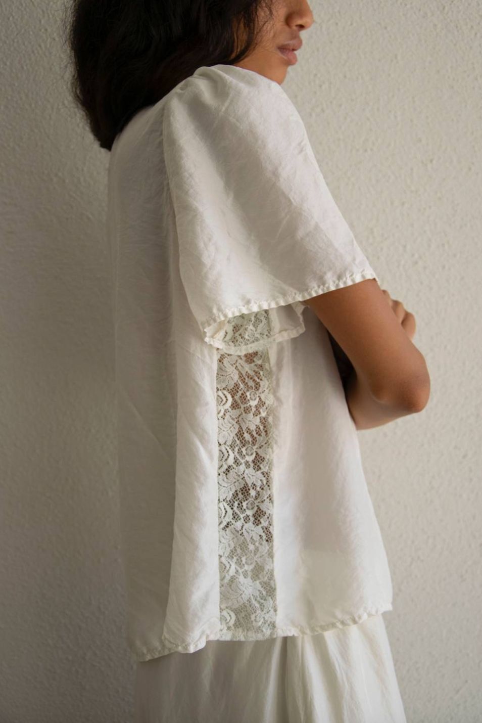 The Avant La Fille Lace Top, Color: Vintage White, Size: XS